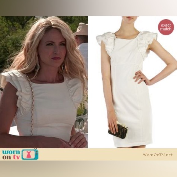 Ted Baker Blue Ruffle Cap Sleeve Pencil Bodycon Dress - Picture 5 of 9